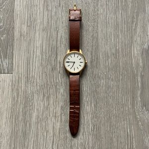 Uniform Wares Swiss Watch with brown Italian leather band